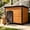 43.3“ Light Brown, variant on Aivituvin 34.6’’ Heated Outdoor Dog House Weatherproof Outdoor Wooden Dog Kennel with Openable Roof Chew-Proof Metal Frame for Outside Dogs