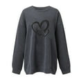 thumbnail image 3 of Aofany Women Sweatshirt Graphic Sweatshirts No Hood Casual Long Sleeve Round Neck Sweatshirts Love Printed Loose Top Sweatshirt For Women Loose Fit, 3 of 3