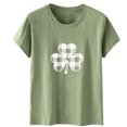 thumbnail image 1 of QIPOPIQ T-Shirts à Manches Courtes pour Femmes à Col Rond T-Shirts de la Saint-Patrick Tunique T-Shirt Trèfle T-Shirt Vert T-Shirts de la Saint-Patrick Hauts T-Shirt Tee T-Shirts de Fête T-Shirts Graphiques Aubaines, 1 of 4