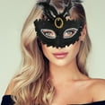 thumbnail image 5 of Unique Bargains Halloween Christmas 1 Pc Dragon Pattern Feather Half Face Party Mask for Masquerade Party Black, 5 of 5