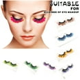 thumbnail image 4 of Lash Clusters,Clearance,Color Fluoremist False Eyelashes Natural Nude Makeup Stage Makeup Glitter Sequins Drill Thick Exaggerated Eyelashes, 4 of 7