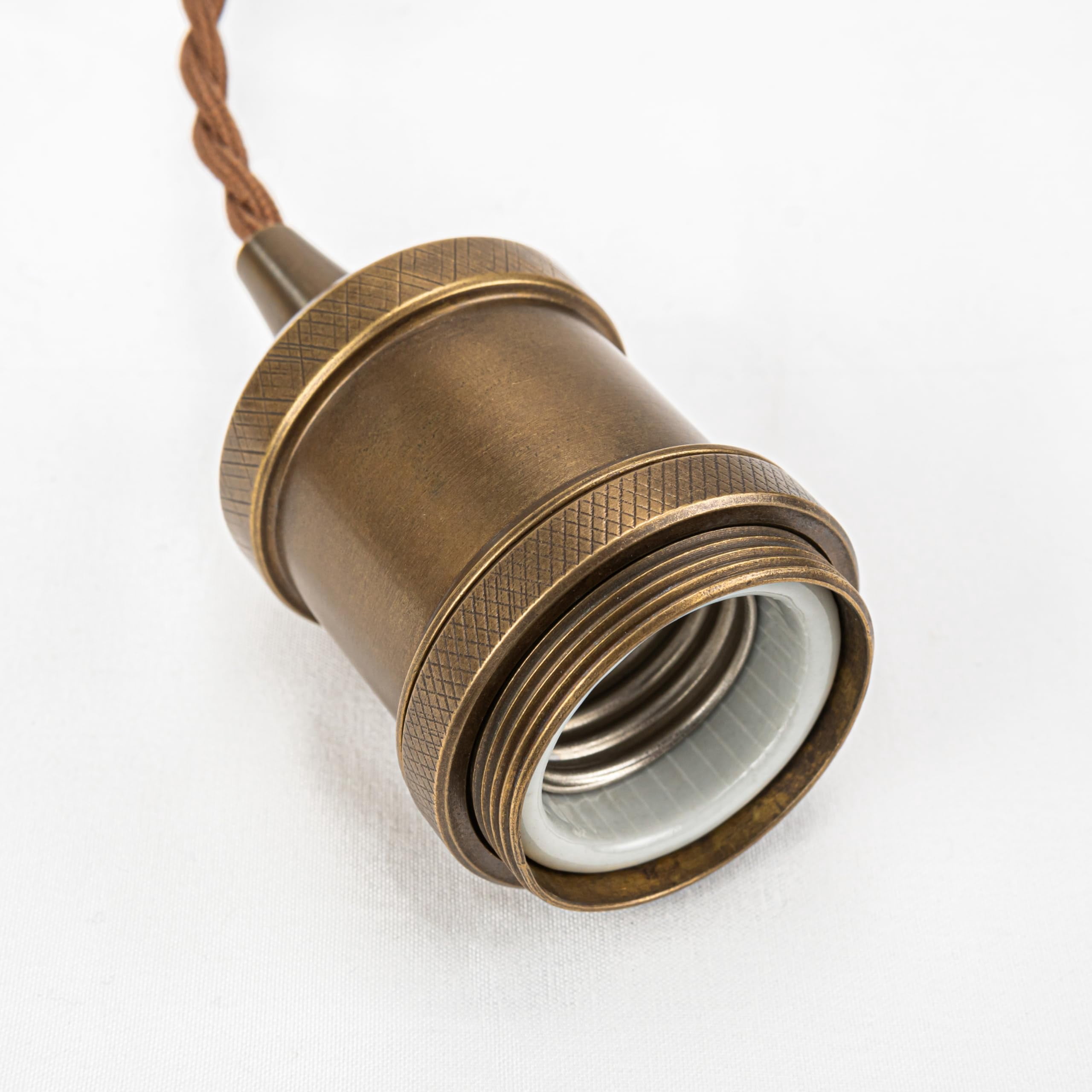 KAYYELAMP Vintage Copper Mini Track Light – E26 Base, 1.47ft Brown Twisted Cord, H-Type Adapter, No Bulb Included, Perfect For Kitchens & Lofts