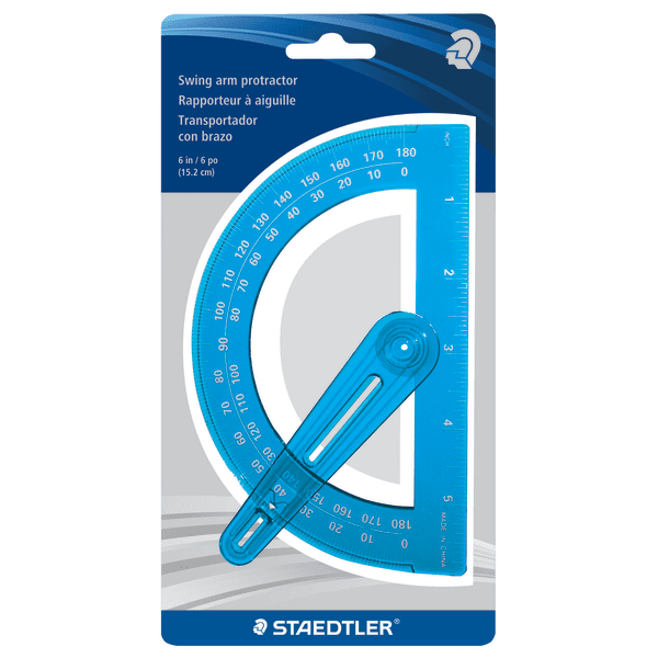 Staedtler® Plastic Protractor, 6", Blue