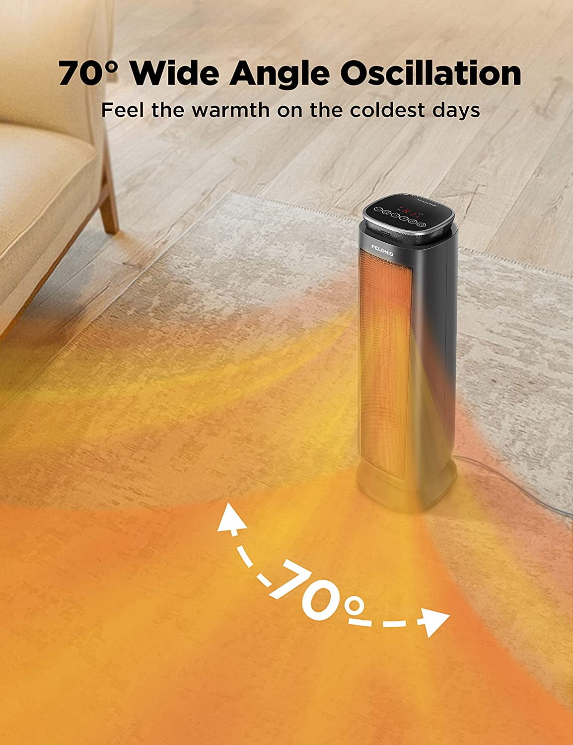 PELONIS Oscillating Ceramic Tower Indoor Space Heater for Home with  Oscillation, Programmable Thermostat & ECO Mode, 12H Timer & Remote  Control, Safety Protection, 23 Inches, 1500W, PHF15RSAPH23 - Yahoo Shopping