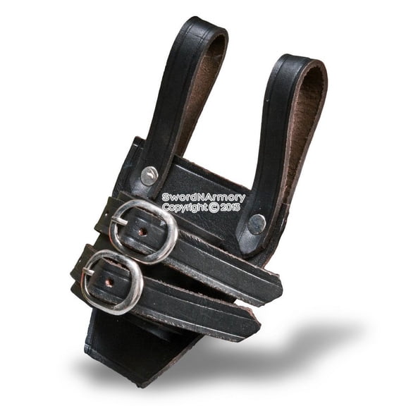 Medieval Genuine Quality Leather Vertical Belt Frog Adjust Strap Reenactment SCA