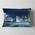 thumbnail image 2 of Designart Blue Hong Kong City Skyline - Cityscape Throw Pillow - 12x20, 2 of 5