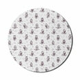thumbnail image 1 of Owl Mouse Pad for Computers, Cartoon Style Illustration of Birds on the Branches Mysterious Woods Print, Round Non-Slip Thick Rubber Modern Gaming Mousepad, 8" Round, Eggplant and White, by Ambesonne, 1 of 2