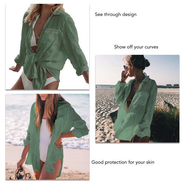 Traje de Baño para Mujer Traje de Baño para Playa Piscina Traje de Baño con Cuello Vuelto Camiseta Sexy Tipo Camiseta Mangas Largas para Piscinas de Playa ANGGREK Otros