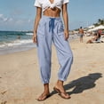 thumbnail image 5 of Zulora Women Stylish Striped High Waist Drawstring Pants Casual Elastic Cuffed Ankle Joggers with Pockets, 5 of 9