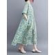 thumbnail image 5 of Vestido suelto de mujer con bolsillos Floral Medias mangas Cordón en la cintura Vestido de vaca Irfora  Vestido, 5 of 7