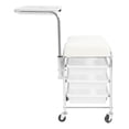 thumbnail image 6 of White Iron Nail Tools Cart 31x38x44cm Movable Storage Rack With Roller Seat, 6 of 10