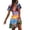 Purple, variant on Summer Dresses for Women Hawaiian Printed V Neck Short Sleeve Fashion Flowy Wrap Dress Party Beach Sundress