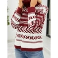 thumbnail image 5 of KelaJuan Women's Geometric Print Sweaters Long Sleeve Turtleneck Oversized Pullovers Casual Knit Tops, 5 of 6