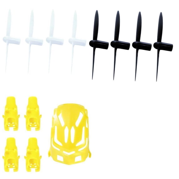 HobbyFlip Yellow Body Shell Frame w/ Motor supports and 30mm Propellers Compatible with Hubsan Nano Q4 H111