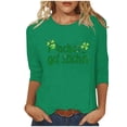 thumbnail image 2 of Meichang St Patricks Day Chemises Femmes Vert Trèfle Graphiques T-Shirts Chanceux Hauts Femmes Manches 3/4 Col Rond T-Shirts de Printemps, 2 of 4