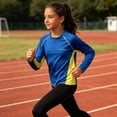 thumbnail image 5 of Girls Quick Dry Sun Sports Shirts Letter Print Raglan Long Sleeve Crew Neck Athletic Tops Fall Workout T-Shirts, 5 of 8
