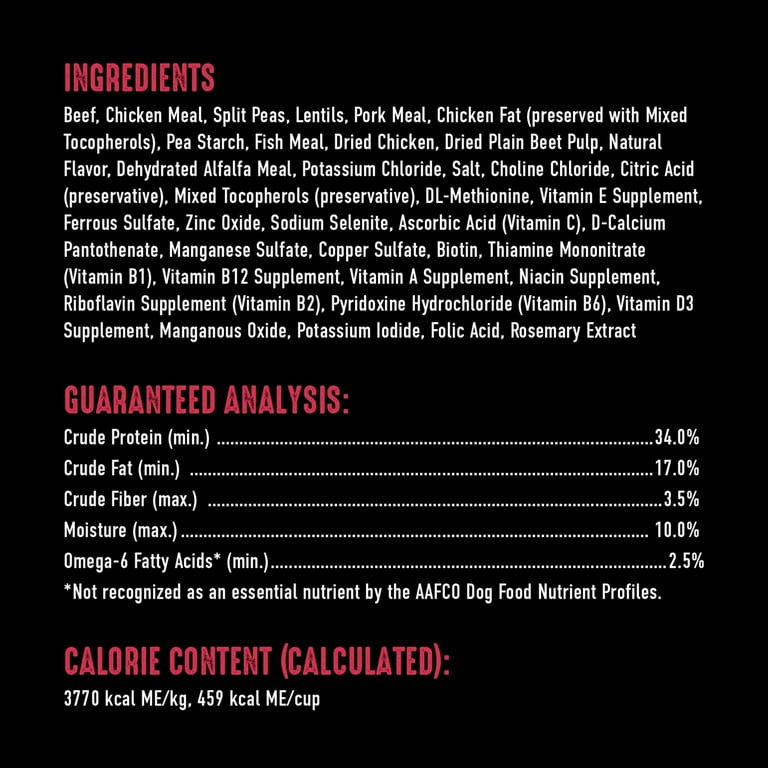Crave dog food nutrition facts sale