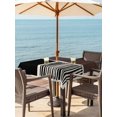 thumbnail image 2 of Outdoor Tablecloth with Umbrella Hole and Zipper, Brown Black Square Table Cloth 60x60 Inch Waterproof Tablecloth, Modern Abstract Art Farmhouse Striped Picnic Table Cover for Patio Camping, 2 of 7