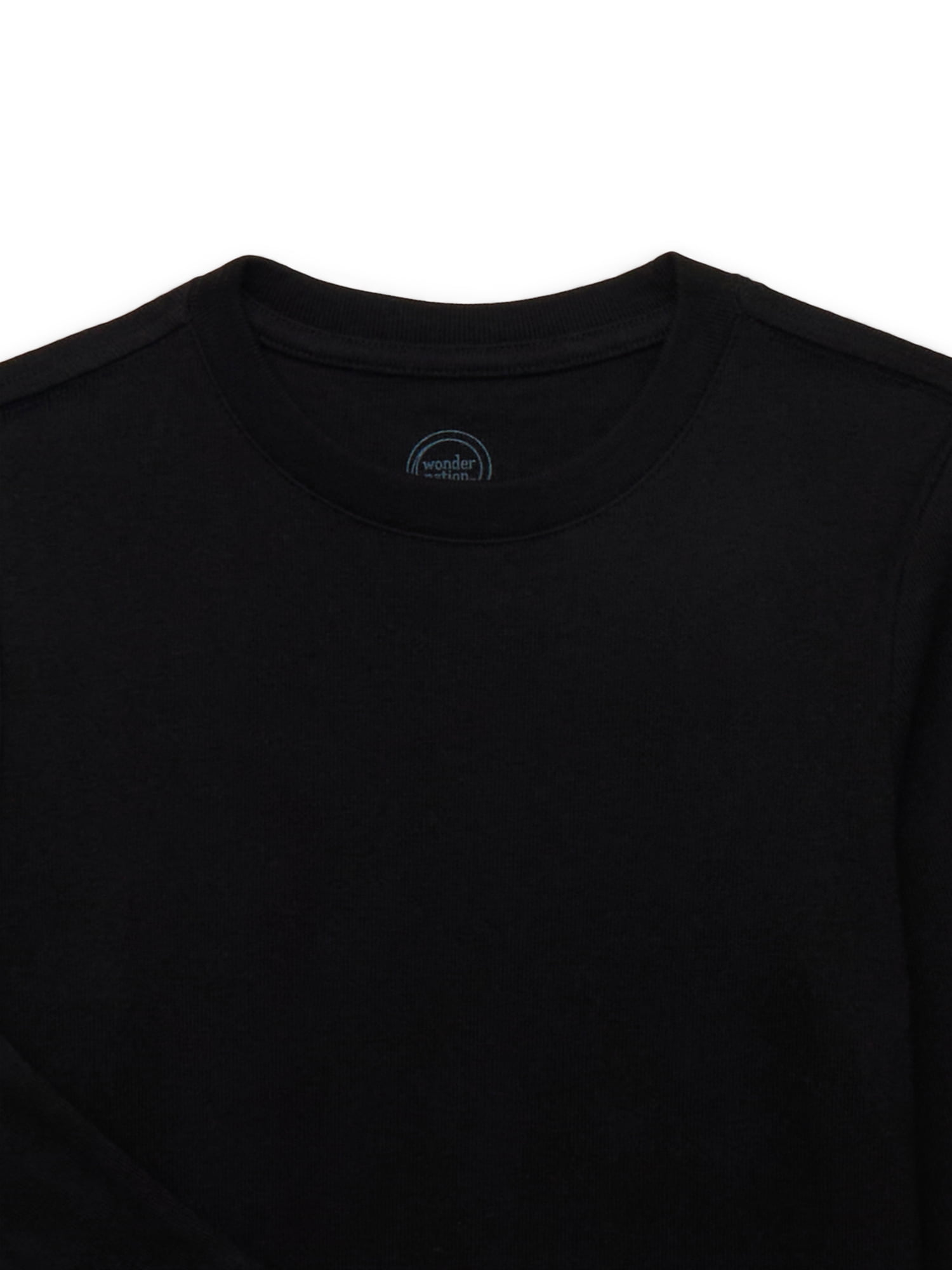 Wonder Nation Boys Heavyweight Long Sleeve T-Shirt, Sizes 4-18 & Husky