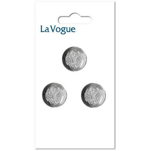 La Vogue 22 mm Shank Button - Silver Colour, La Vogue buttons and closures offer you the most fashionable and contemporary assortment of styles and colours.