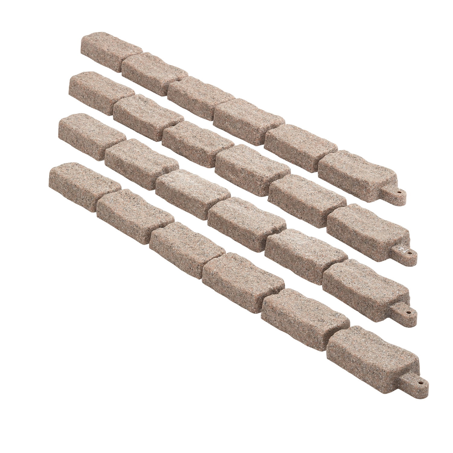 KFFKFF Imitation Stone Landscape Border, 46.4 x 2.2 in Authentic Lawn Border, Bendable Brick-Like Garden Border with Grounding Pegs, Durable Driveway and Walkway Edging in Brown, Resistant to Fading