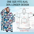 thumbnail image 4 of Oversized Wearable Blanket Hoodie,Lightblue Butterfly Pattern Sherpa Blanket Hoodie with Super Pockets,Super Warm Fuzzy Pullover for Women & Men, 4 of 6