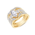 thumbnail image 4 of Marquise & Round Cut Lab Created Moissanite Diamond Engagement Wedding Bridal Ring Set In 14K Yellow Gold Over Sterling Silver(Color G-H,Clarity VVS1,3.00 Cttw)-8, 4 of 6
