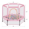 thumbnail image 4 of CZBZ 55'' Toddler Trampoline with Safety Enclosure Net, 4.5FT Indoor Mini Trampoline for Kids Ages 1-8 with Balls, Small Outdoor Full Anti-Rust Baby Trampoline, Gifts for Boys, Girls, 4 of 8