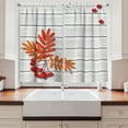 thumbnail image 2 of Ambesonne Rowan Kitchen Curtains, Freshness Growth Ecology, 55"x39", Orange and Grey, 2 of 3