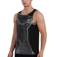 thumbnail image 2 of Fotbe Geometric Lines Dog Art Pattern Men's Quick Dry Workout Tank Top Gym Muscle Tee Fitness Bodybuilding Sleeveless T Shirt Breathable Workout Shirt-Small, 2 of 9