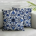 thumbnail image 3 of FUMJ  Bohemian Blue and White Porcelain Mandala Pattern Decorative Throw Pillow Covers ,Vintage Indigo Floral Pillow Cases Cushion for Home Bedroom Living Room,Flower Lover Gifts, 3 of 5