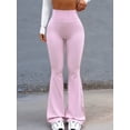 thumbnail image 5 of Workout Leggings Womens No Front Seam Straight Leggings High Waist Gym Yoga Pants Pink M, 5 of 7