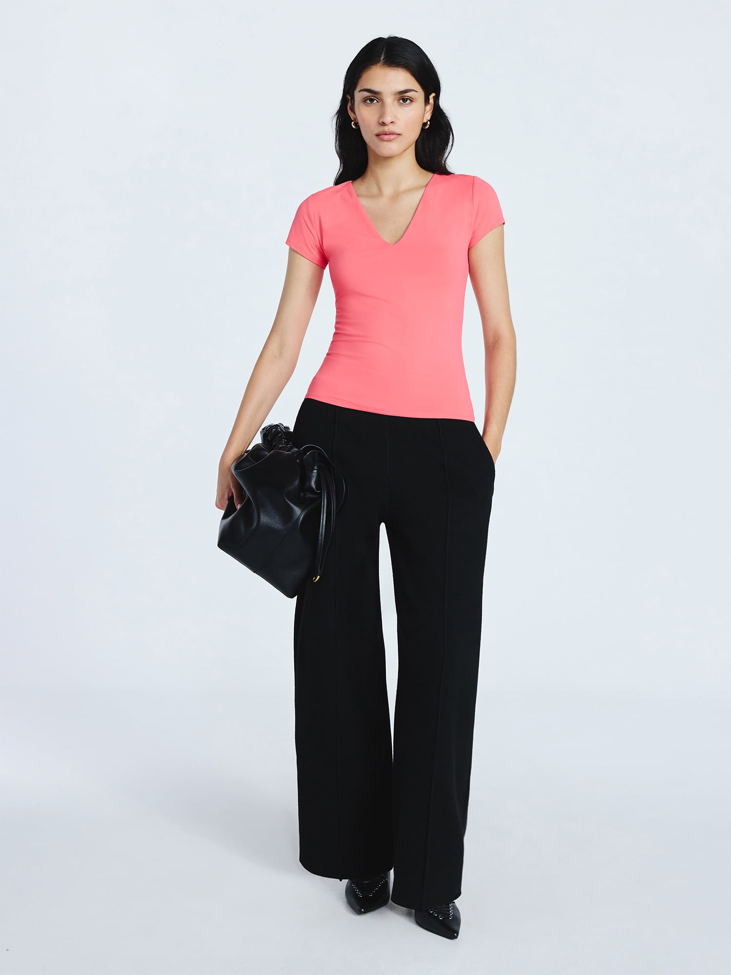Scoop Women's and Women's Plus Ultimate Refined Contour V Neck Tee, Sizes XS-4X