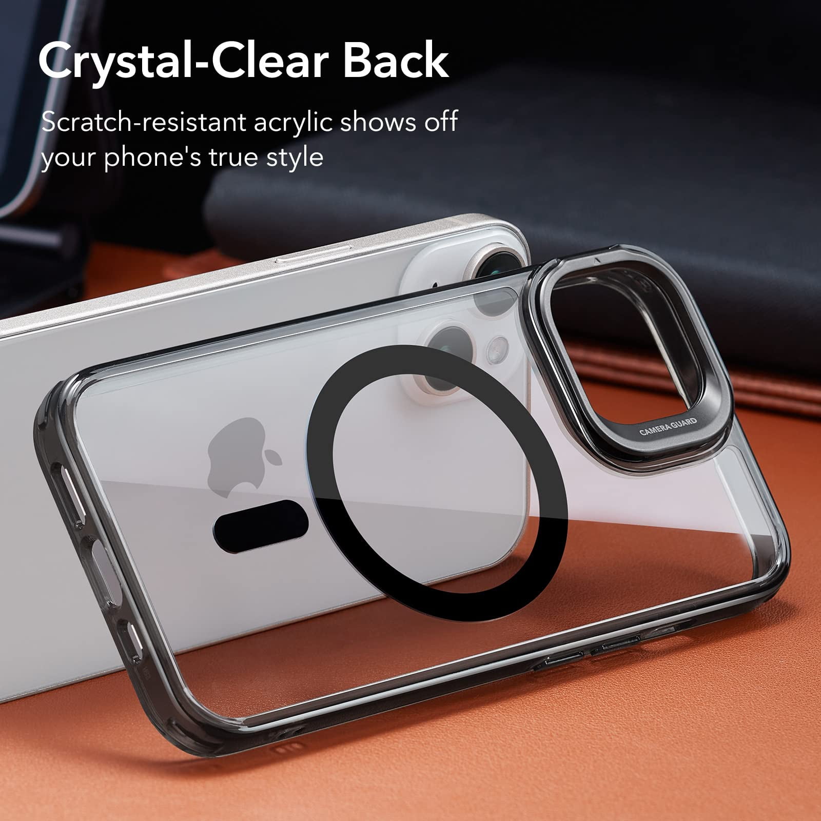 Esr For 13 Case/iphone 14 Case  Compatible With Magsafe Built-in Camera Ring Stand Military-grade Protection Magnetic Phone 13/14 Classic Series Clear Black