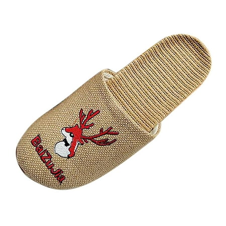 

Slippers For Women Anti Slip Men House Shoes Home Slippers Flip Flops Flax Embroidered Linen Slippers Summer Home Four Seasons Breathable Home Shoes