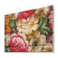 thumbnail image 2 of Designart 'Red and Yellow VIntage Flowers' Traditional Print on Natural Pine Wood, 2 of 5