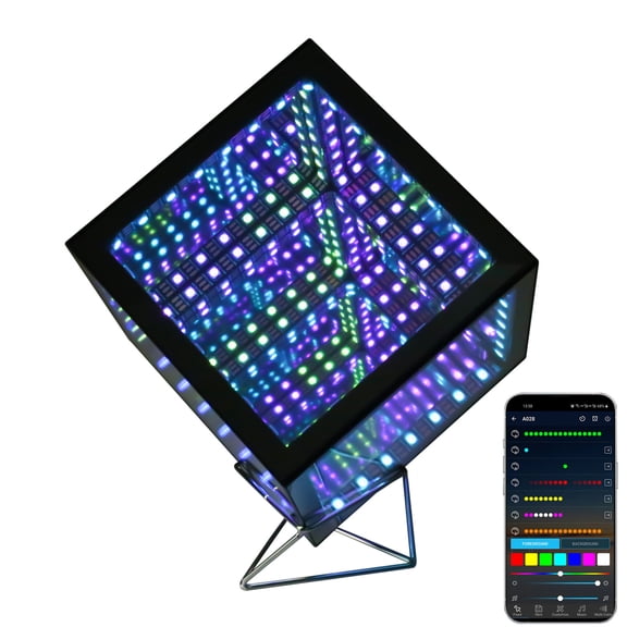 Infinity Hyper Cube LED Table Lamp, Music Sync RGB Ambient Light for Gaming Room, Bedroom, Party, 4 Inches