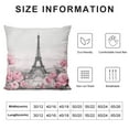 thumbnail image 5 of Nawypu  Eiffel Tower Throw Pillow Cover Gray and Pink Oil Painting for Paris Summer Gentle City Landscape Flower Roses and Leaf Fabric for Couch Bed Sofa Car Waist Cushion Cover, 5 of 5