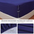 thumbnail image 5 of PiccoCasa Twin Fitted Sheet Microfiber Bed Mattress Cover Deep Pocket, Navy Blue, 5 of 6