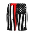 thumbnail image 4 of Rocae Firefighters USA Flag for Men's Soft Sleep Pajama Shorts, Waistband and Pockets, 4 of 9