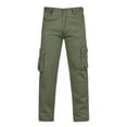 thumbnail image 1 of Yuyuzo Mens Cargo Pants Plus Size Straight Leg Low Waisted Trousers with Multi Pockets Classic Cargos Solid Color, 1 of 7
