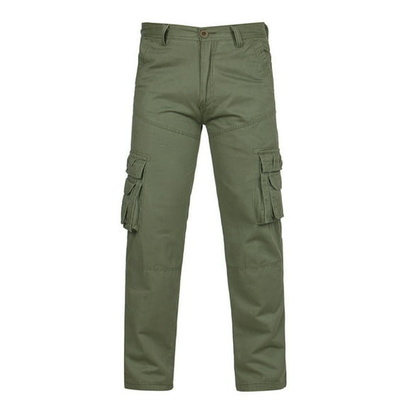 Edvintorg Men's Straight-Fit Stretch Cargo Pants Men's Cotton Elastic Waist Breathable Comfortable Soft Casual Long Trousers Pants Workout Jogger Pants with Multi Pockets