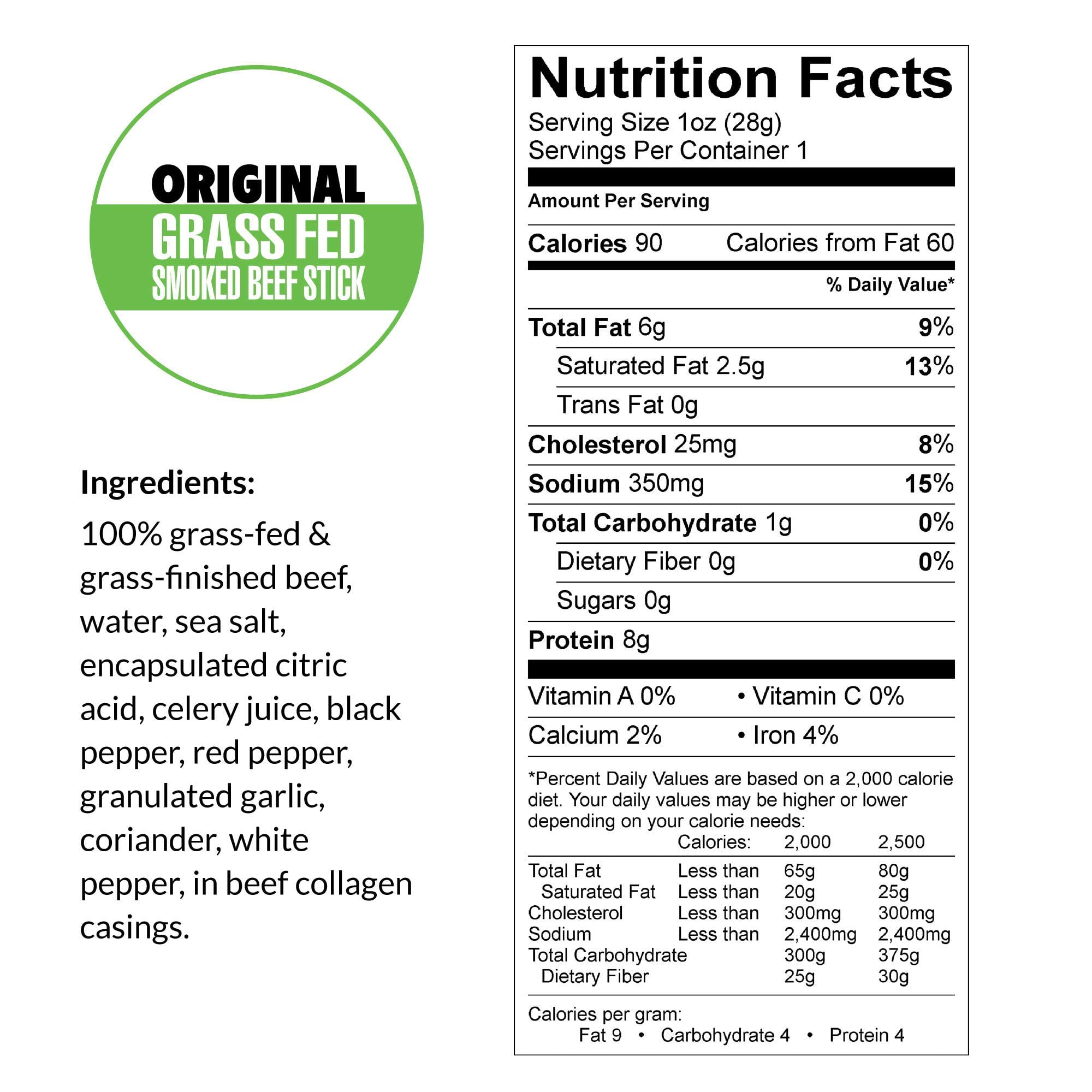 Original Variety, Sogo Snacks, No Sugar, 100% Grass-fed, Non-GMO Beef Sticks. No Nitrates, Gluten, Soy, MSG, Dairy or Nuts. Keto, Paleo Friendly (36 Original, 36 IASM Original, 1-oz, 72-cnt)