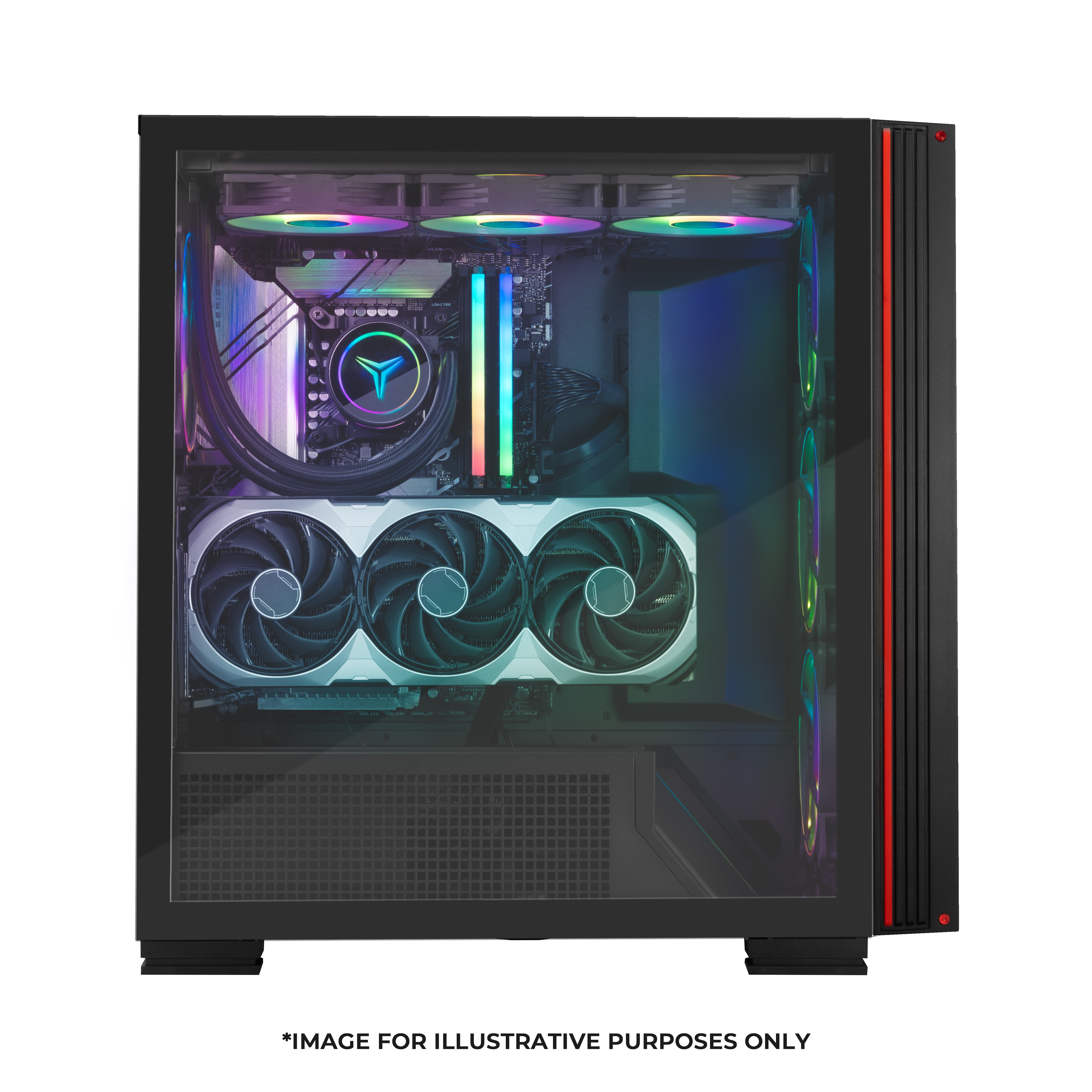 YEYIAN Phoenix Mesh ATX Mid‑Tower Gaming PC Case, High‑Airflow Mesh Front Panel, Tempered Glass Side Panel – YCF‑EPMIR‑X1