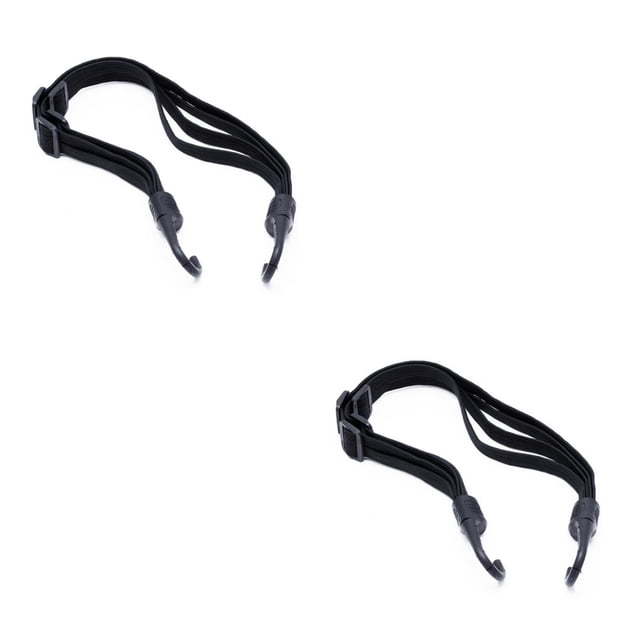 Eigraketly casco ajustable cuerda cuerda elástica alta resistencia correa fija casco equipaje cable flexible con ganchos para bicicleta negro / Negro/90cm 2piezas