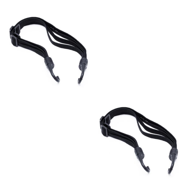 Eigraketly casco ajustable cuerda cuerda elástica alta resistencia correa fija casco equipaje cable flexible con ganchos para bicicleta negro / Negro/90cm 2piezas