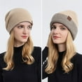 thumbnail image 3 of vnanda Thermal Hat Unisex Winter Hat Knitted High Elasticity Soft Warm Baggy Anti-slip Regular Fit Double-sided Wear No Brim Windproof Ear for Women, 3 of 8