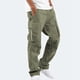 thumbnail image 2 of Pantalones cargo para hombre: múltiples bolsillos, cintura con cordón, tejido, estilo informal/deportivo para acampadas/senderismo., 2 of 8
