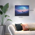 thumbnail image 2 of Naloa Night Sky Elk Print Canvas Picture,Wall Pictures, Modern Decorative Poster,Art Prints for Bedroom, Toilet, 40 x 30 cm, Built-in Wooden Frame, 2 of 6
