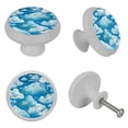 thumbnail image 4 of Cloud Fluorescent Drawer Pulls 4-Pack: Glow-in-the-Dark Round Cabinet Knobs for Kitchen, Dressers, Wardrobes - Includes Screws, Ideal Drawer Hardware, 4 of 6
